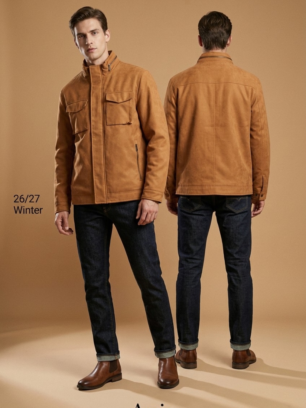 Dockers Faux Leather Military Jacket